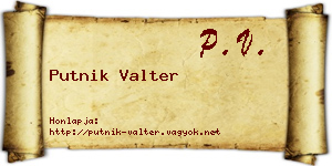 Putnik Valter névjegykártya